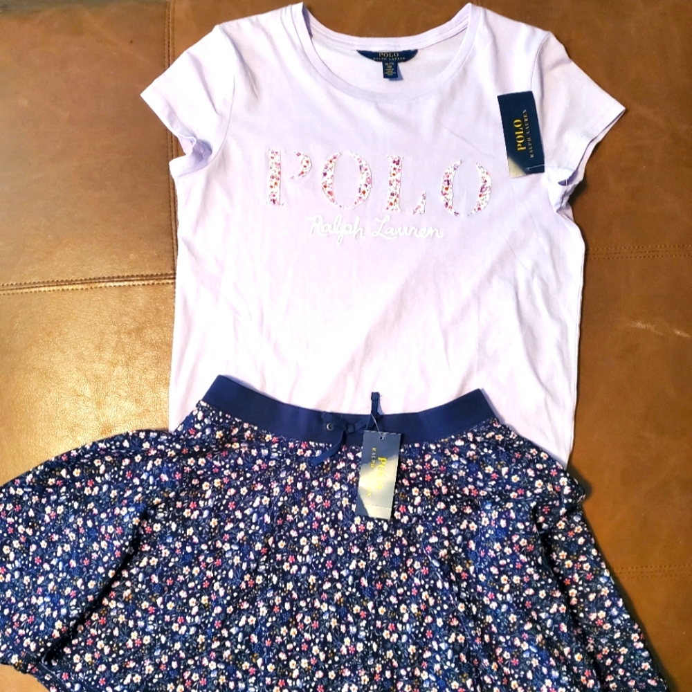 Ralph Lauren Polo Shirt and Skirt Set Girl Size 16